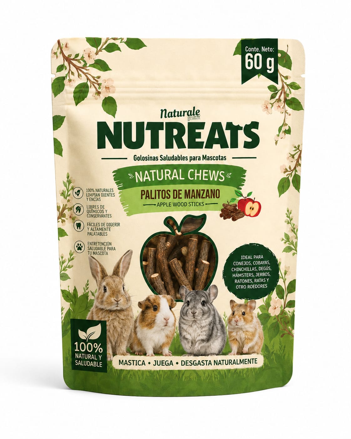 NFP NUTREATS - PALITOS DE MANZANO 60g